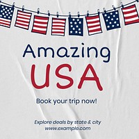 USA travel Instagram post template