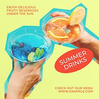 Summer drinks Instagram post template