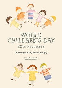 World children&rsquo;s day poster template