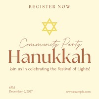 Hanukkah community party Instagram post template