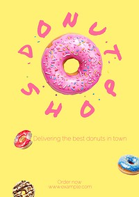Donut shop poster template