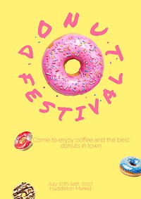 Donut festival poster template