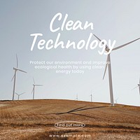 Clean technology Instagram post template
