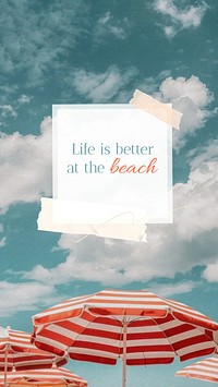 Summer beach quote Instagram story template