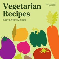 Vegetarian recipes Instagram post template