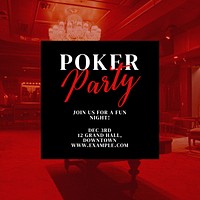 Poker party Instagram post template