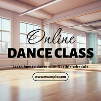 Online dance class Facebook post template