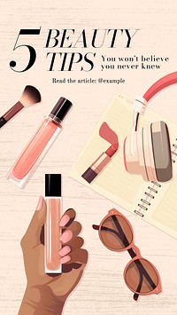 Beauty tips Facebook story template