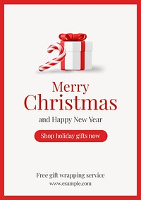 Merry christmas poster template and design