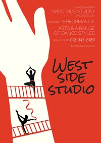 Dance academy poster template and design
