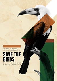 Save the birds poster template