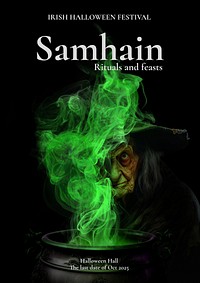Samhain ireland festival poster template