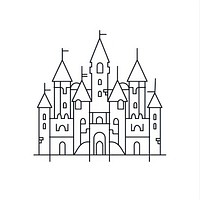 Minimalist symmetrical castle architecture cathedral building.