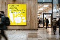 Grocery store sign mockup psd