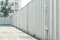 Container wall mockup outdoors nature yard.