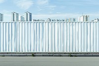Container wall mockup building urban city.