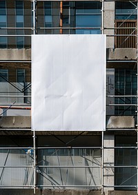 Poster paper mockup city town flag.