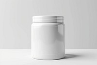 Protein jar mockup white beverage drink.