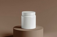 Protein jar mockup porcelain cylinder pottery.