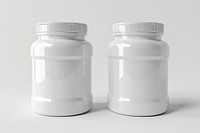Protein jars mockup white bottle shaker.