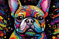 French bulldog art graphics painting.