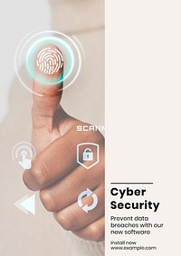 Cyber security  poster template