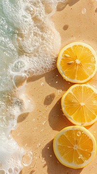 Beach wallpaper background lemon grapefruit produce.