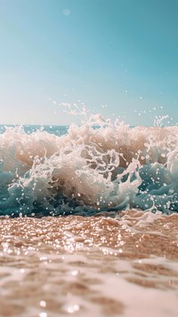 Beach waves wallpaper background shoreline outdoors horizon.