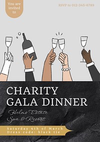 Charity gala dinner  poster template