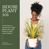 Houseplant podcast Instagram post template