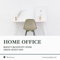 Home office Instagram post template