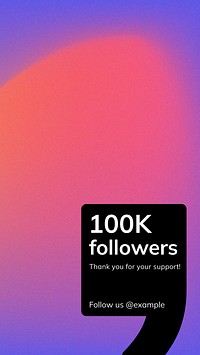 100k followers  Instagram story template