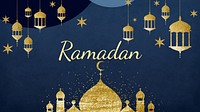 Gold Islamic blog banner template aesthetic border design