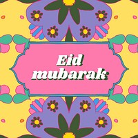 Eid Mubarak Instagram post template  colorful mandala design