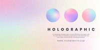 Pastel holographic Twitter ad template