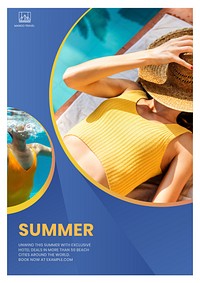 Summer holiday  poster template  