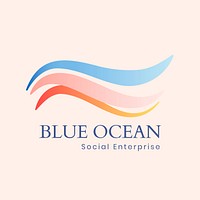 Aesthetic ocean logo template professional   design