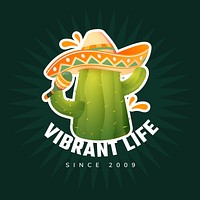 Cute logo template, festival Mexican style 