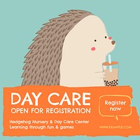 Day care registration Instagram post template social media design