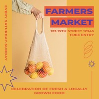 Farmers market Instagram post template social media ad