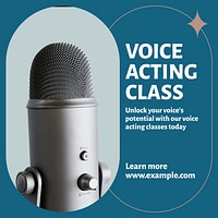 Voice acting class Instagram post template design