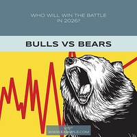 Bulls vs bears Facebook post template social media ad