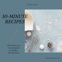 Quick food recipe Facebook post template social media ad