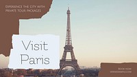 Paris private tour blog banner template & design
