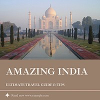 India travel Facebook post template social media ad