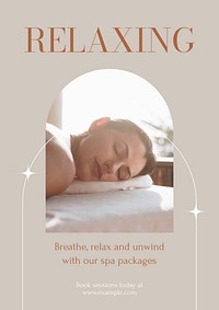 Relaxing spa poster template  