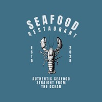 Vintage seafood logo template   design