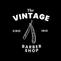 Vintage barber logo template   design
