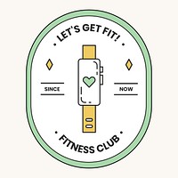 Fitness club logo badge line art   design
