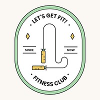Fitness club logo badge line art   design